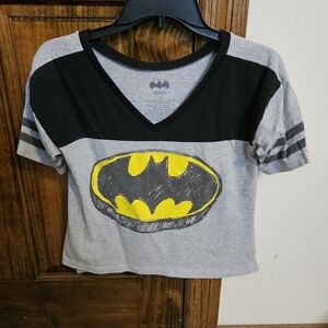 Batman Gray and Black V-Neck Tee